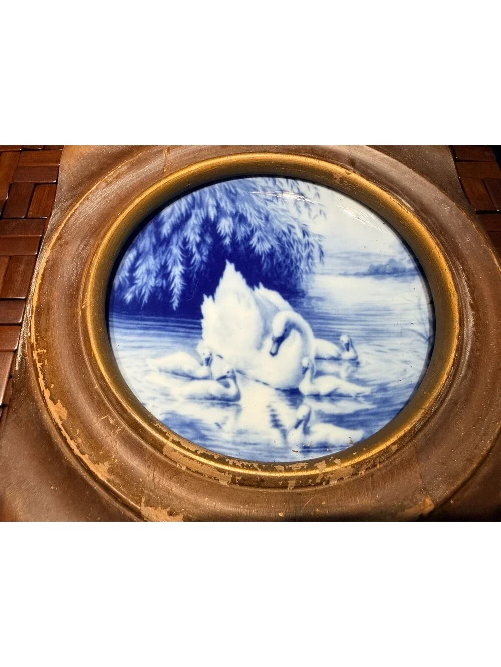 Royal Winter China Collector Plate Blue White Swan Porcelain Germany